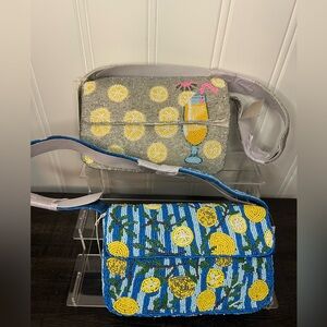 Lemon beaded purse BLUE ONE ONLY
